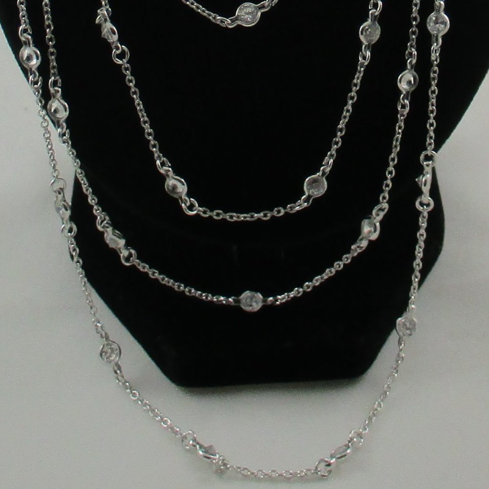 Sterling Silver Four Strand Absolute (Simulated D… - image 5